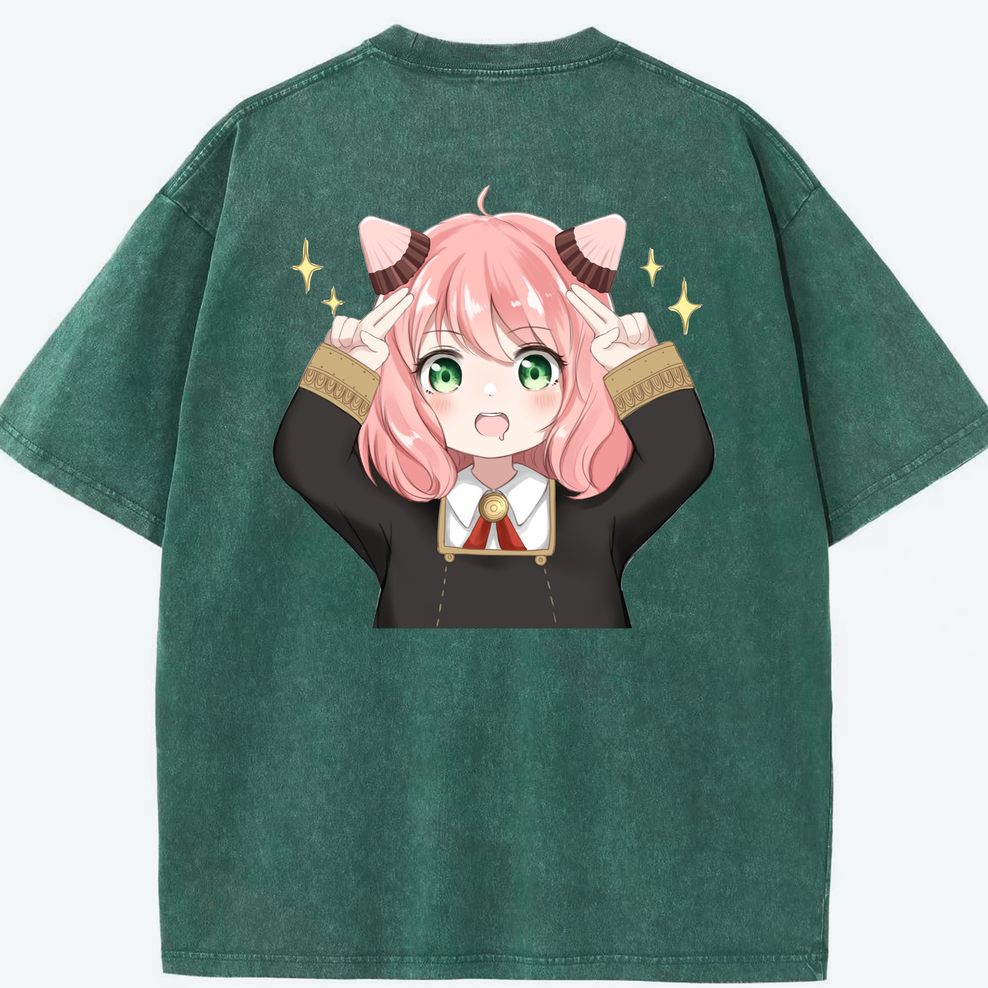 （画像用） SPY×FAMILY间谍家家酒 綿100% ヴィンテージ風 半袖Tシャツ（背面プリント）